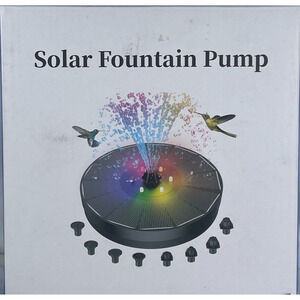 Eco-Friendly Solar Fountain Pump 2.2W with LED Lights, 4-in-1 Nozzle, Bird Bath